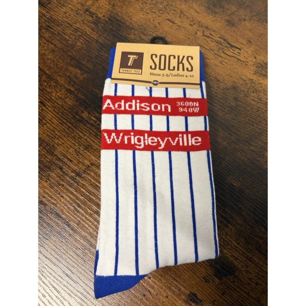 Chicago Cubs Wrigleyville Socks By Transit Tees New Small (Men 3-9 / Wmn 4-10)